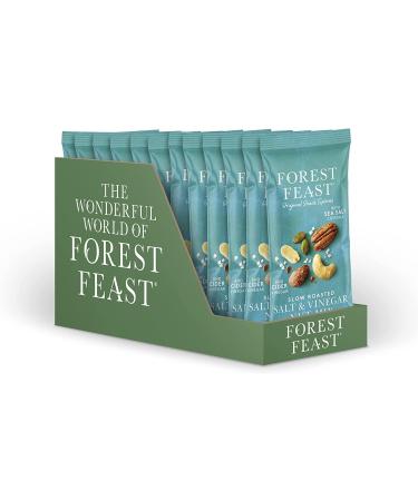 FOREST FEAST Slow Roasted Salt & Vinegar Nut Mix 12 x 40g | Sea Salt & Cider Vinegar Roasted Nut Mix with Cashews Almonds Peanuts Pecans & Pumpkin Seeds | Vegan Snack - Buy Online on GoSupps.com