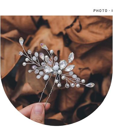 Rhinestone Hair Pin Flower Bride Wedding Hair Vine Wedding Hair Accessory Decorative Party Headpiece for Bride Bridesmaid Girls - Buy Online on GoSupps.com