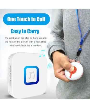 YCTZE Caregiver Pager - Wireless Call Button System for Elderly & Disabled 330m Range 38 Melodies 2 Recipients (EU) - Buy Online on GoSupps.com