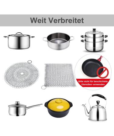 Facesunny Cleaner 2 Pieces Cleaner Dutch Oven Cleaner Grill Cleaning Tools for Grill Pans or Woks - Buy Online on GoSupps.com
