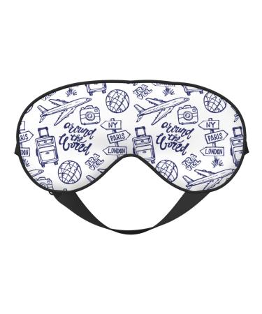 World Travel2 Sleep Mask Adjustable Double -Sided Eye Mask Soft Sleeping Eye Covers for Sleeping Perfect Shading Reduce Eye Edema