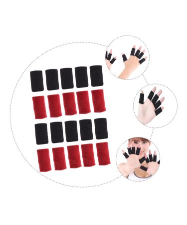 Buy Sosoport 120 Pcs Finger Sleeves - Nylon Finger Guards for Basketball - Black & Red - Perfect Finger Pads 4.5x2.5CM - Buy Online on GoSupps.com