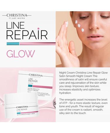 -CHRISTINA- Line Repair Satin Smooth Night Cream | Pore Minimizer Formula Night Face Cream | Rejuvenate Nourish and Hydrate Your Skin | Suitable for Fat Combination Normal Skin 50ml / 1.7 fl.oz - Buy Online on GoSupps.com