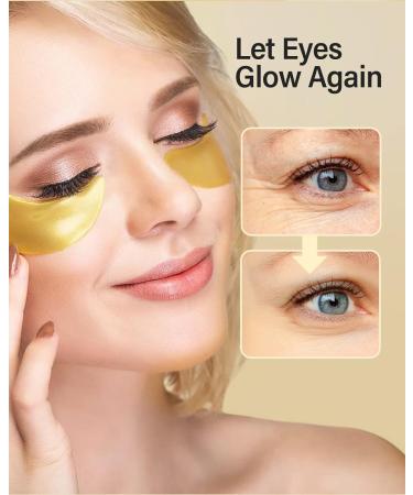 Komoko 24K Gold Under Eye Patches (60 Count) - Anti-Aging Collagen & Amino Acid Mask for Dark Circles, Puffiness, and Wrinkles | Skin Care Gold Eye Mask - Buy Online on GoSupps.com