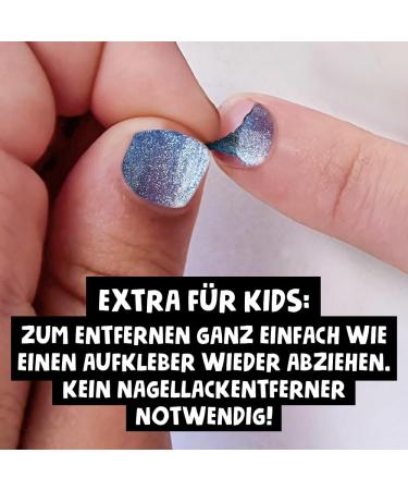 Minico Premium Kinder Nailack Glitter Blue - Removable Child-Friendly Vegan & Sustainable | Water-Based Dermatologically Tested - Buy Online on GoSupps.com