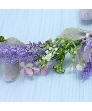 Minkissy Womens Headbands Lavender Flower Flower Headband Floral Hair Garland Fairy Flower Headband Wedding Hair Accessories for Girls Brides Ladies Purple Flower Hair Accessories - Buy Online on GoSupps.com