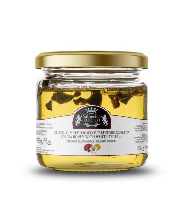 Valnerina Tartufi Acacia Honey Delight with White Truffle | Cheese Gastronomic Specialty | Jar 100 gr.