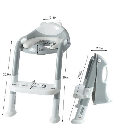 Potty Training Seat for Toddlers | Kids Toilet Chair with Ladder and Step Stool (Gray/White) - Buy Online on GoSupps.com