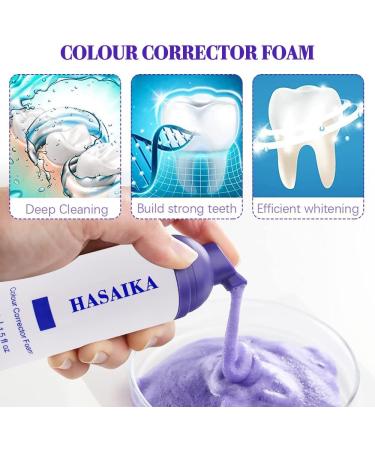 HASAIKA Color Correcting Mousse Toothpaste Purple Teeth Whitening Toothpaste Brighter Teeth Fresh Breath Toothpaste to Cancel Yellow Stains 45ml - Buy Online on GoSupps.com