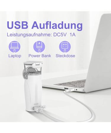 FEELLIFE Inhalation Device for Kids & Adults | Quiet Portable Inhalator for Respiratory Health | Adjustable Spray 2 Atomizer Membranes Included (Violet) - Buy Online on GoSupps.com