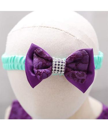 FYMNSI Baby Girl Baptism Christening Dress with Floral Embroidery and Headband | 18-24 Months Green Purple - Buy Online on GoSupps.com