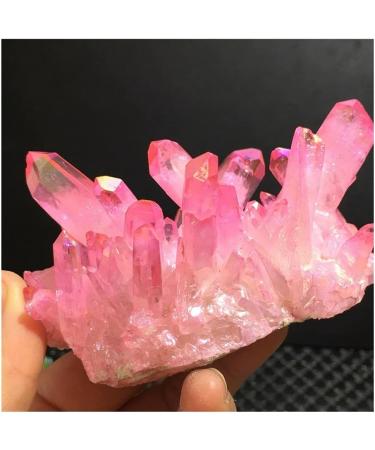 Stone Crafts Rose Flame Aqua Aura Quartz Crystal vug Rainbow Titanium Bismuth Silicon Cluster Reiki Crystals - Buy Online on GoSupps.com