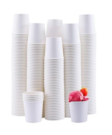 Turbo Bee 300Pack 4oz Disposable Paper Cups,Hot/Cold Beverage Drinking Cup,Small Paper Cups for Bathroom and Mouthwash White-300pack-4oz