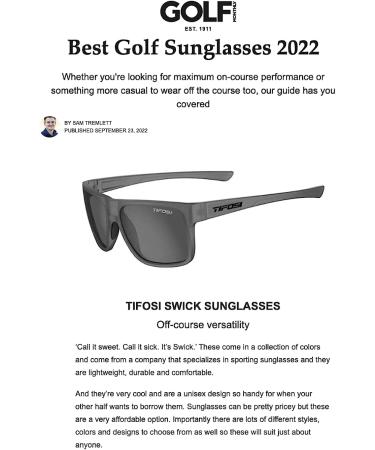 Tifosi Optics Swick Sunglasses in Blackout/Smoke - Stylish Eyewear for Outdoor Activities - Buy Online on GoSupps.com
