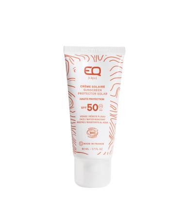 EQ Evoa | Organic Sunscreen SPF50 - Face & Body - for the whole family - Water resistant - Mineral Filters - Respects the Ocean & Preserves the Coral - Made in France - 50ml.