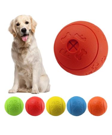 Mekeet dog ball snackball dog toys feed ball treats toy ball made of rubber non -toxic bite -proof toy ball for pet dogs IQ training ball (red)