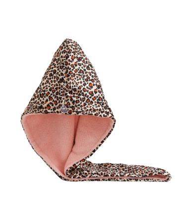 Beaupretty 1pc Bathroom Long Dry Hat Microfiber Makeup Short Quick Layer Absorbent Household Water Drying Double Wrap Curly Cap Wrapping Leopard Hair Turban Bath Headband Spa Fleece