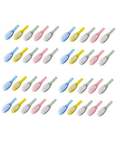 Healeved 40 Pcs Small Hair Brush Infant Comb Scalp Shampoo Brush Infant Hair Brush Infant Scalp Brush Newborn Hair Brush Comfortable Baby Brush Household Baby Hair Brush Infant Brush Pp Assorted Colorx4pcs 13.5X3.9CMx4pc...