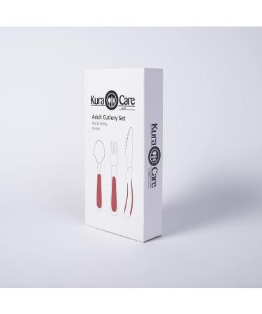NRS Healthcare M99680 Kura Care Adult Cutlery Set - Red/White - Buy Online on GoSupps.com