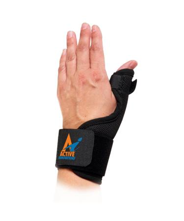 Cramer Moldable Thumb Spica Moldable Thermoplastic Stay Splint Immobilizer for Thumbs Recovery from Broken Fractured or Sprained Thumb Adjustable Support for Custom Fit Black Medium