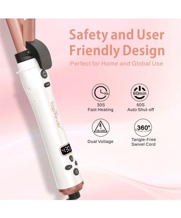 3 in 1 Auto Rotating Curling Iron - TOP4EVER Automatic Hair Curler with Interchangeable Curling Wand (0.75" 1" 1.25") Adjustable Temp Instant Heat Hair Styling Hot Tools for All Hair Types  - Buy Online on GoSupps.com