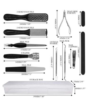 Synchain Professional Pedicure Kit - 22 in 1 Stainless Steel Foot File Scraper for Dead Skin Removal - Callus Remover & Nail Clipper Set - Foot Care Tool for Men and Women - Salon Quality at Home - Buy Online on GoSupps.com