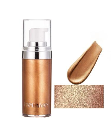 4 Colors Face Body Shimmer Body Cream Liquid Body Highlighter Long-lasting Shine Brighten Glitter Shimmering Body Cream for All Skin Types Bronzer (#03 Bronze Gold) #03 Bronze Gold 60 g (Pack of 1)