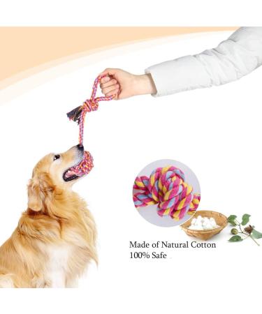 Vivifying Dog Rope Toys Pack of 2 Interactive Braided Cotton Pet Chew Rope Toys for Dog Teeth Cleaning 2 PCS Dog Rope Toy With Ball - Buy Online on GoSupps.com