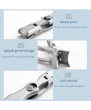 Nail Clippers with Nail File 3 Sets Ergonomic Stylish Nail Clippers with Catcher Sharp Rivet Switch Iron Box Fingernail Toenail Clippers Beauty Supplies - Buy Online on GoSupps.com