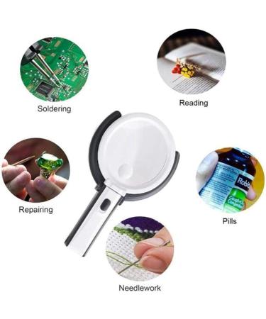 Professional with10 LED Lights Foldable 2X 5X Handheld Magnifier Super High Clarity Lightweight - and for Reading Loupe Watch and Electroni Full of Stars - Buy Online on GoSupps.com