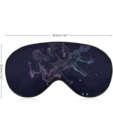 Gemini Zodiac Constellation Sleep Mask Eye Cover for Sleeping Blindfold with Adjustable Strap Blocks Light Night Travel Nap for Men Women - Buy Online on GoSupps.com