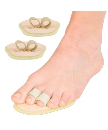 ViveSole Double Hammer Toe Splint (Pair) - Hammer Toe Corrector For Women - Budin Toe Splint Straightener - Alignment Loops For Crooked Toes - Bunion, Bunionette Separators - Broken Big Toe Brace Wraps For Men 1 Pair (Pack of 1)