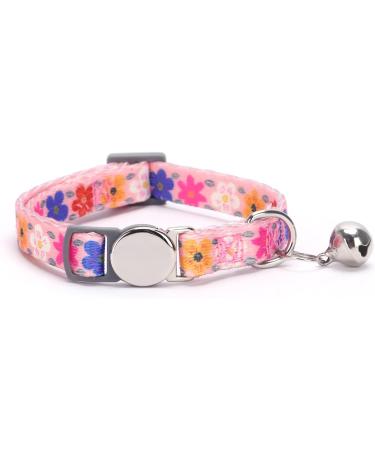 Moonpet Personalized Cat Collar - Custom Name & Phone Number - Safety Clasp & Bell - Sakura Design - Buy Online on GoSupps.com