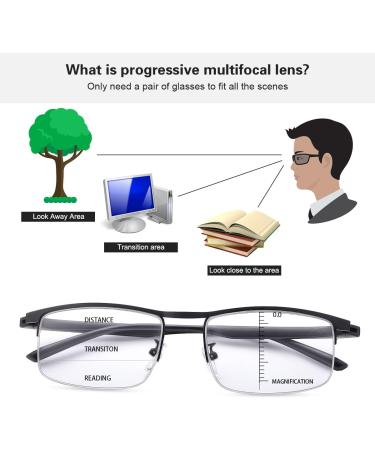 Devirld Photochrome Progressive Multifocus Reading Glasses 2.5 | UV400 Outdoor Sun & Computer Gaming Blue Light Filter Transition Glasses - Buy Online on GoSupps.com