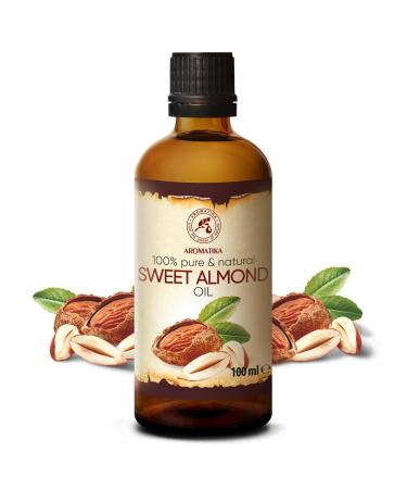 Pure Almond Oil 100ml - Nourishing & Refined - Intensive Care for Face Body Hair Skin & Lips - Perfect for Massage - Glass Bottle - Buy Online on GoSupps.com