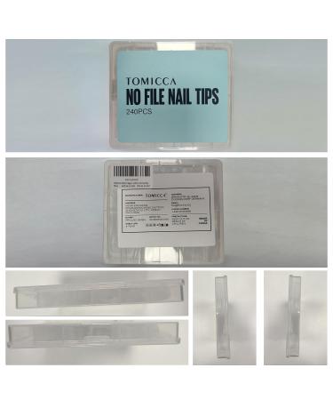 Tomicca Square Nail Tips - 240 Pre-Shaped Half-Matt Medium Nail Tips for DIY Nail Art | 12 Sizes of Gel Nail Extensions - Buy Online on GoSupps.com