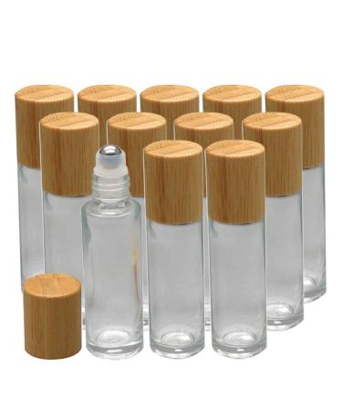 Jawseu 36 piece clear 10ml glass bottles empty with bamboo lid roll on glass bottles refillable bottle for essential oil perfume bottles with roller ball for cosmetics container travel aromatherapy - Buy Online on GoSupps.com
