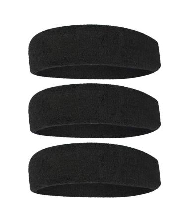 Liujzzj 3 Pack Sports Headband - Non-Slip Moisture-Wicking Cotton for Men & Women - Elastic Hair Bands for Athletics - Buy Online on GoSupps.com