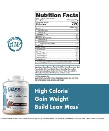 NutraOne Massone Mass Gainer Protein Powder - Gain Weight Meal Replacement (Gourmet Chocolate, 7 lbs) - Buy Online on GoSupps.com