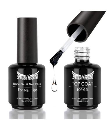 Nail Glue  6 in 1 Gel Nail Glue  Super Strong Gel X Nail Glue UV Nail Glue Gel for Nail Tips with Gel Top Coat