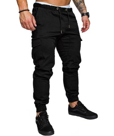 Heeren Pants 2023 | Men's Loose Casual Overalls | Stylish Hipster Sports Trousers | Black Wide-L Fit - Buy Online on GoSupps.com