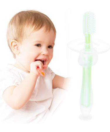 SALUTUY Toddler Oral Care Teether Brush - Baby Toothbrush with Soft Bristles for Baby Teeth and Gums (Green) - Buy Online on GoSupps.com