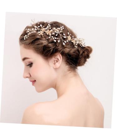Angoily flower hairpin hair comb mosaic bride pearl hairpin comb hair clip comb little pearl hair pin hairpin manual flower hair clip comb - Buy Online on GoSupps.com