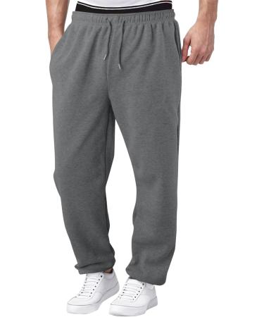 Buy Rumaozia Men's Baggy Cotton Sweatpants - Breathable Wide Leg Jogging & Yoga Pants with Pockets - Classic Training Gray - Buy Online on GoSupps.com