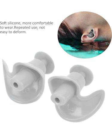 Swimming Ear Plugs - Waterproof Reusable Silicone Swim Earplugs for Kids & Adults | Gray - Buy Online on GoSupps.com