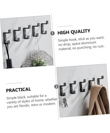 OSALADI 2pcs Up and Down Double Hook 2 Metal Clothes Home Storage Hook Towel Rack Double Fork 8.7x3cm Black - Buy Online on GoSupps.com