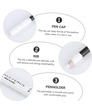 PLAFOPE 48 Pcs Eyeliner Pencil Highlighter Eyeliner Pens Woman Iluminador Makeup Eyeshadow Wooden Pole White - Buy Online on GoSupps.com