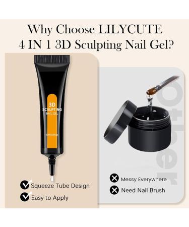 Husoiuy 3D Non-Wipeable Nail Gel - 15ml - Clear Sculpting Nail Gel - For Chrome Powder and Rhinestones - Sticker for Birthday Wedding Holiday and Travel Decorations - Buy Online on GoSupps.com