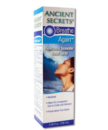 Pack of 2 x Ancient Secrets Breathe Again Nasal Spray - 3.38 fl oz