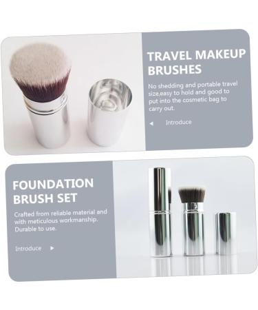 minkissy Retractable Powder Brush Retractable Makeup with Cover Blush Brush Cosmetic Tools Foundation Applicator Makeup Supplies Cosmetic Applicator Travel Makeup Metal Telescopic - Buy Online on GoSupps.com